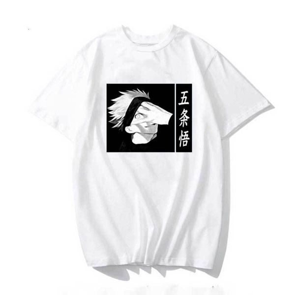 

men's t-shirts 2021 jutsu kaisen satoru gojo t shirt of kawaii men cartoons graphic karate t- harajuku male, White;black