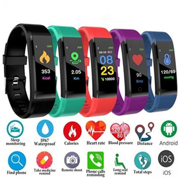 ID115PLUS Smart Watch Wristbands Монитор сердечных сокращений Монитор кровяного давления Фитнес-трекер SmartWatch Спорт Браслет для iOS Android