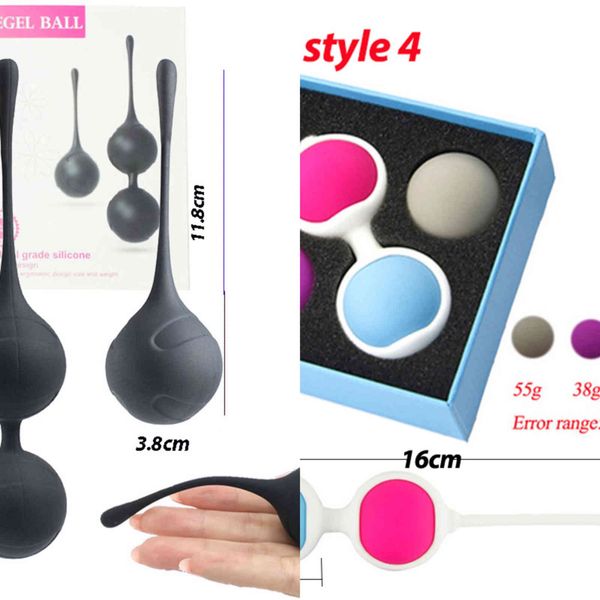 NXY Eggs Silicone Kegel Balls Set Geisha Ben Wa Vaginal Vagina Tightening Exerciser Costruito in una sfera di metallo intimo Sex Toy per le donne 1124