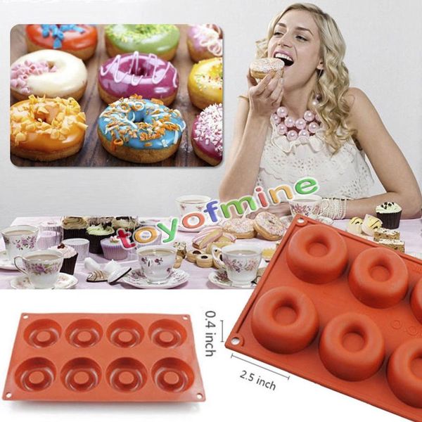 

cake tools 8 cavity silicone donut cookie muffin chocolate candy mold baking pan mould doughnut home kitchen diy tool