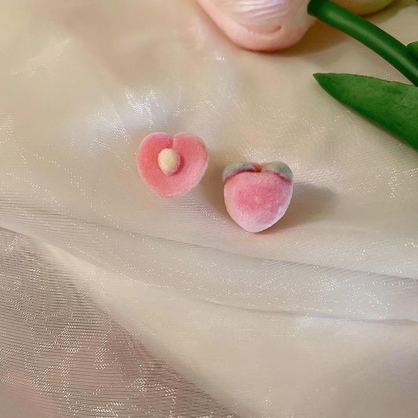 

stud design cute pink acrylic peach earrings, Golden;silver