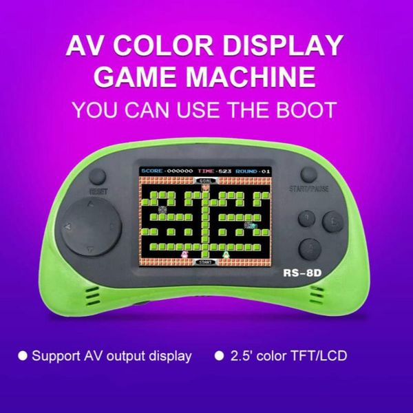 

rs-8d 8 bit 2.5 inch built-in 260 retro fc handheld tv portable nostalgic kid children family players game