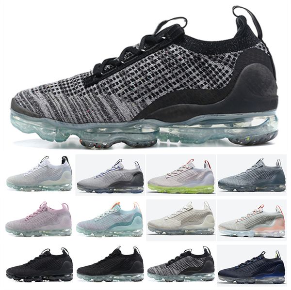 

2021 cushion knit fk mens running shoes men women triple black oreo oatmeal pink grey neon shock jogging sport athletic sneakers 36-45
