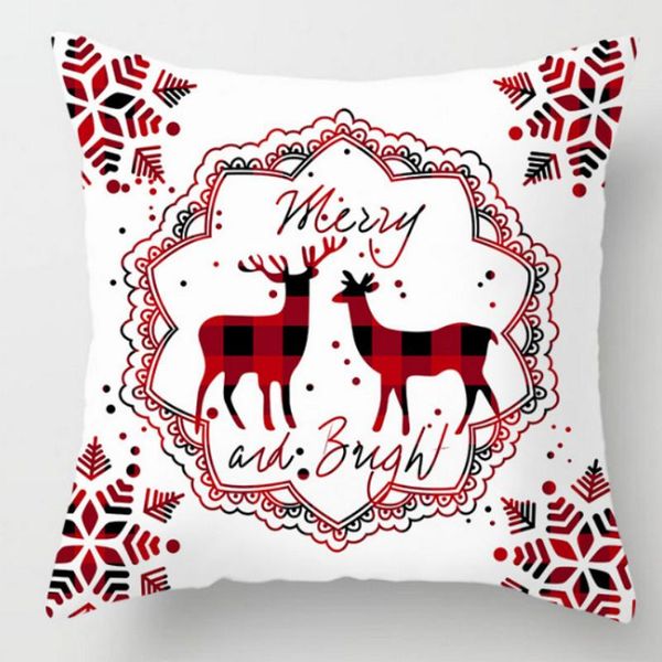 

pillow case christmas covers fashion snowflake reindeer letter print throw cases sofa bed couch 45 x 45cm home decoration