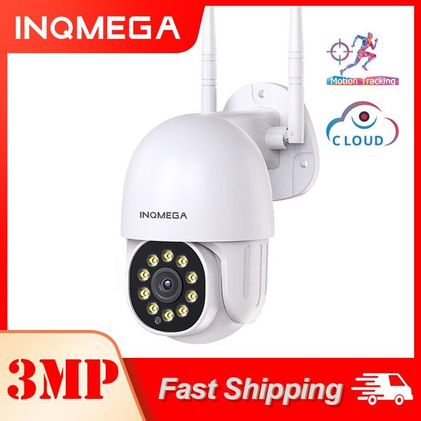 

cameras inqmega 3mp hd ptz outdoor two-way audio ip camera led ir night vision automatic tracking ip66 waterproof and dustproof