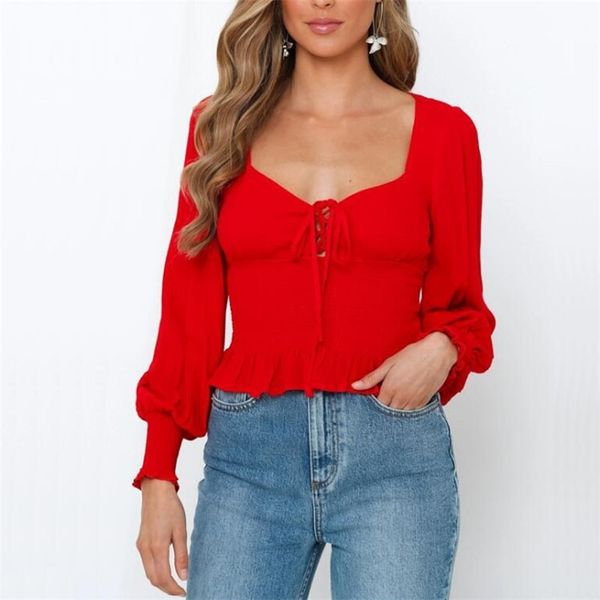 

summer female shirt casual slim solid color bow decoration 210430, White