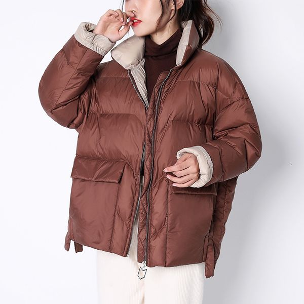 

women's down & parkas winter short jacket coat thick warm zipper solid casual fashion streetwear or75, Black