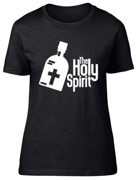 

the holy spirit womens ladies fitted t-shirt, White;black