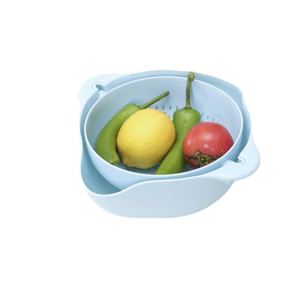 

storage bottles & jars household kitchen double drainage basket washing vegetable lazy fruit plate and
