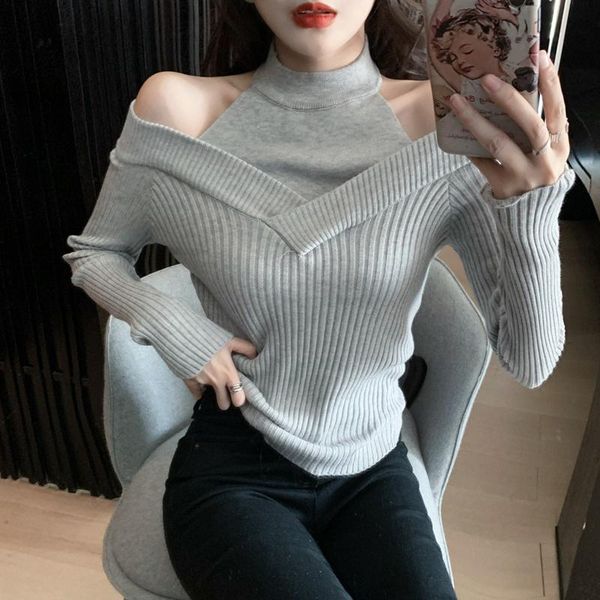 

women's sweaters real s halter turtleneck collar double-sided sweater, White;black