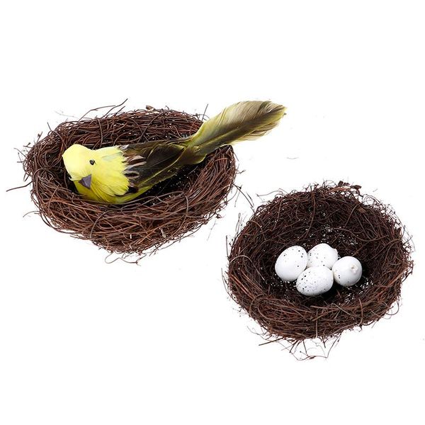 

decorative objects & figurines micro fairy garden decoration miniature figurine toys crafts diy accessories artificial birds nest simulation