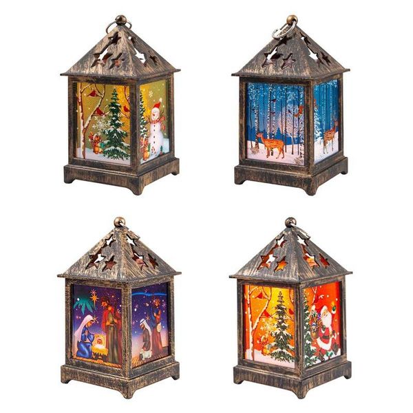 

christmas decorations elderly snowman night light retro wind lantern decoration gift