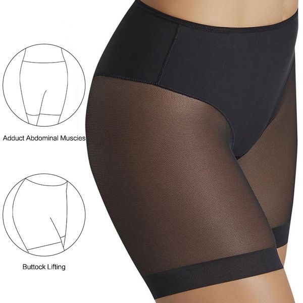 

3pieces/lot control panties shaping panties body shaper breathable high stretch seamwomens underpants cloth splicing mesh shapewear, Black;white