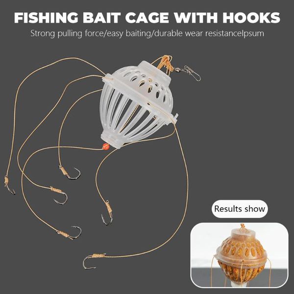 

fishing hooks 1pcs explosion baits cage sea box hook monsters with six strong carbon steel plastics carp spherical tackle tools