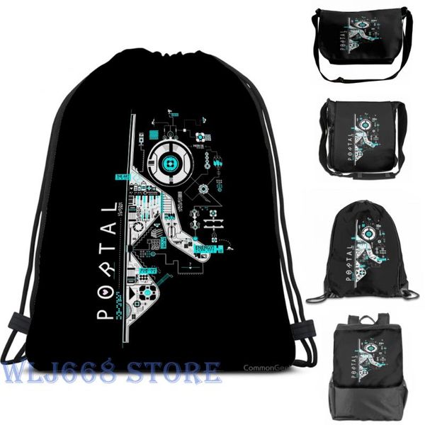 

backpack funny graphic print shoulder bags women portal 2 art single travel for men gym bag