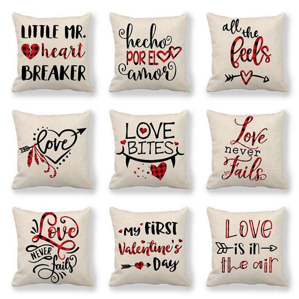 

pc valentine's day cushion cover home decorative linen throw case sofa car covers pillows pillow cushion/decorative