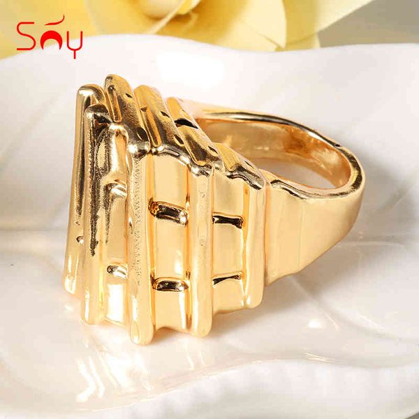 

sunny big 2021 design copper jewelry women cocktail for party trend ring exquisite, Silver