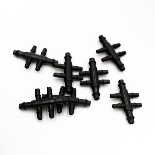 

watering equipments 200pcs/pack multifunction 4/7 to 3/5 barbed six ways connector for 3/5mm and 4/7mm hose connecting garden home irrigatio