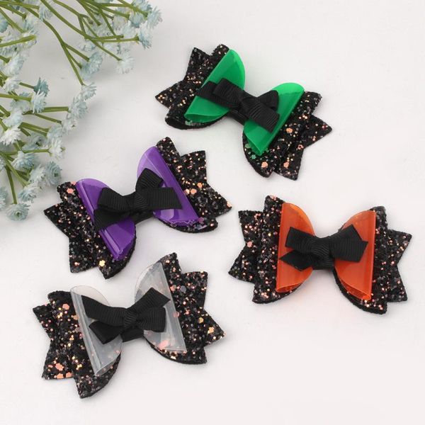 

hair accessories oaoleer 3inch halloween bows glitter hairpins clips cute daily school barrettes headwear accessoires, Slivery;white