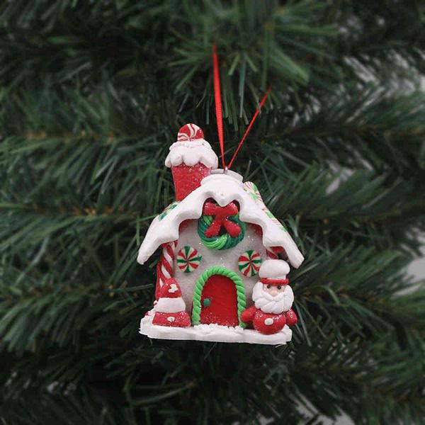 

new decorations mini bread earth santa snowman led christmas house