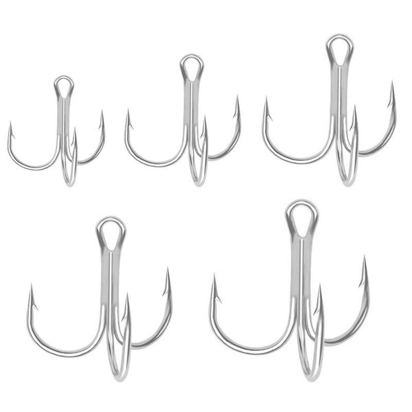 

fishing hooks 50pcs treble hook tackle high carbon steel rustproof outdoor fish portable corrosion-resistant