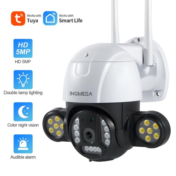 

cameras inqmega 5mp ptz camera tuya smart courtyard waterproof day and night full color cctv dual voice support alexa gh