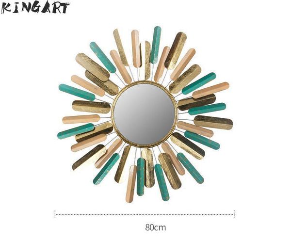 

mirrors metalretro wall mirror espelho grande round big living room ornament mural metal hanging retro 80x80cm 54545