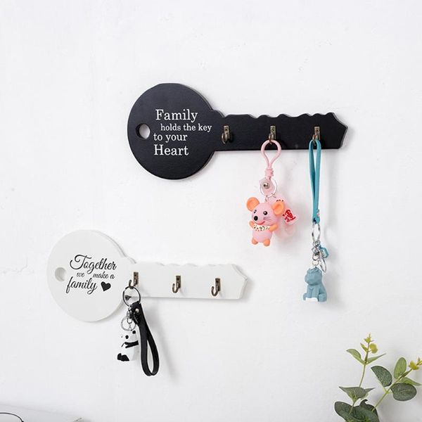 

hooks & rails retro wood wall mount hook key holder shape storage rack hanger decor hanging gifts home entrance door organizer