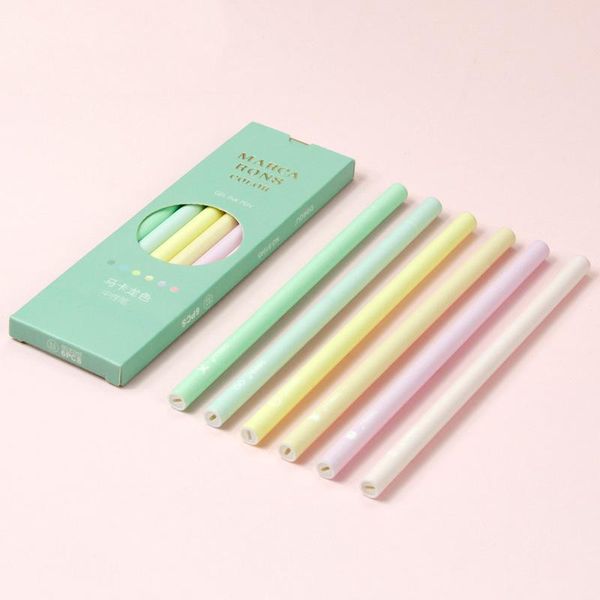 

6pcs/set creative cute simple small fresh gel pen kawaii quick drying cap neutral journal supplies pens