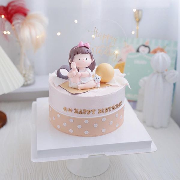 

other festive & party supplies girl cake decoration yoga cute fairy white birthday er baby shower pink castle baking accessories