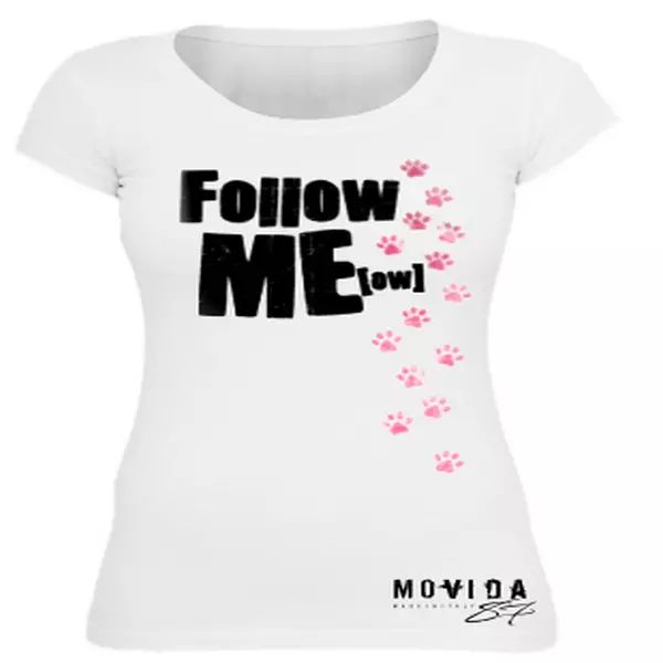 

T-Shirt Lady NightLife 87 follow me, White;black