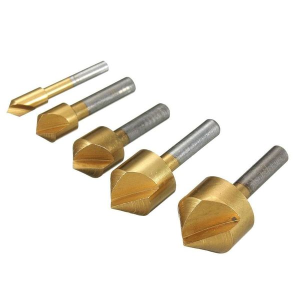 

professional drill bits 5 tlg hss countersink counterbore countersinks set wood metal 6-19mm 90 degree individual flute inserts