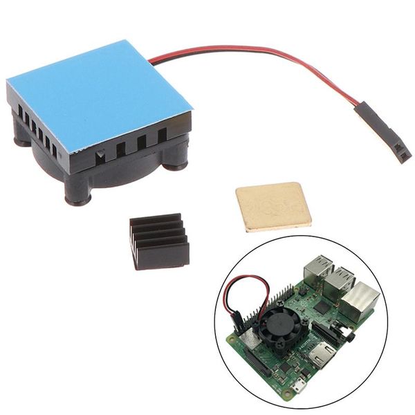 

universal fan cooler module square cooling with heatsink kit copper aluminum pad for raspberry pi 4 /3/2 fans & coolings