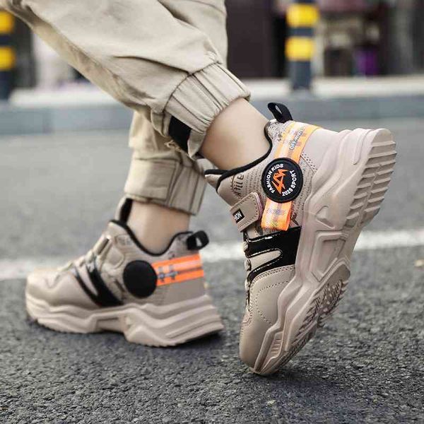 

boys' 2021 new spring autumn sports winter shoes leather upper big breathable and waterproof children's, Black