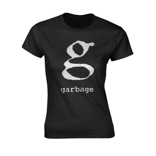 

ladies black garbage official logo women ladies tshirt, White;black