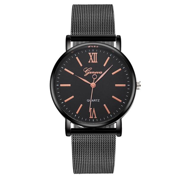 

wristwatches fashion watch ladies alloy mesh belt simple three-needle round dial casual quartz, Slivery;brown