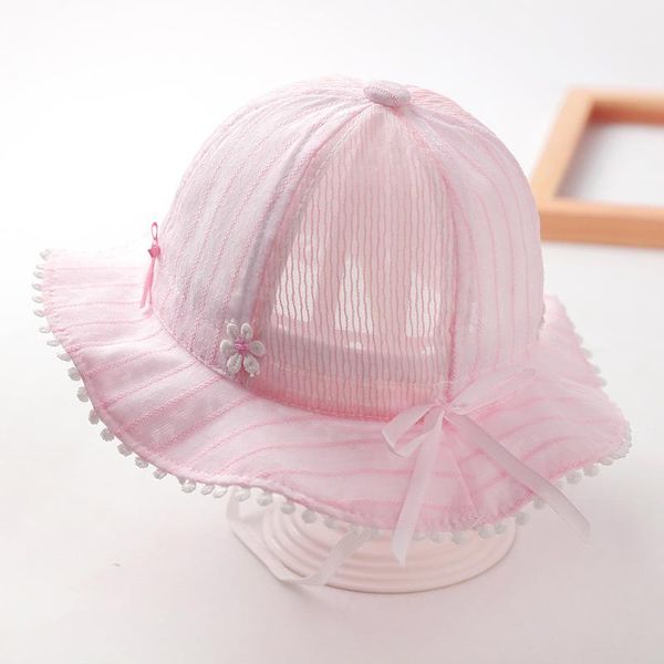 

caps & hats baby girl hat kids flower princess outdoor summer bucket sun children cap, Yellow