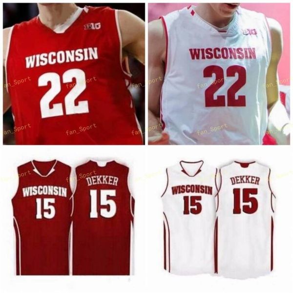 

ncaa college wisconsin badgers basketball jersey 33 taylor currie 34 brad davison 35 nate reuvers 44 frank kaminsky custom stitched, Black