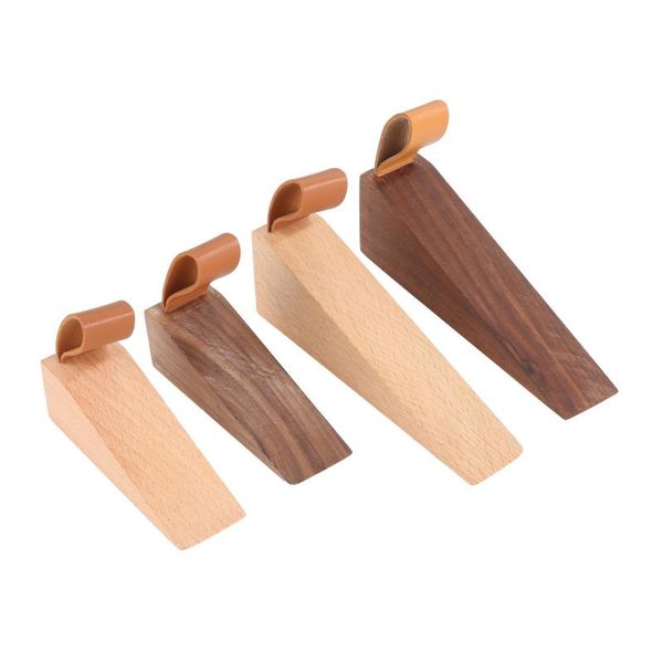 

door catches & closers solid wood ser non-slip sbaby protect wedge anti-collision creative gate home decor beech/black walnut small/