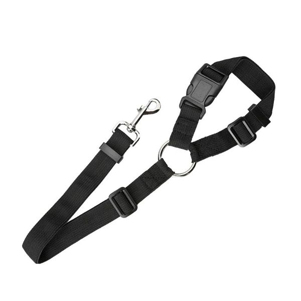 

safety belts & accessories 2pcs car adjustable leash universal strap pet headrest nylon black cat harness durable dog seat belt