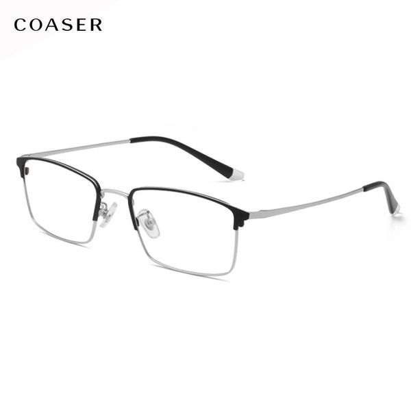

fashion sunglasses frames 2021 titanium glasses frame men eyeglasses super lighter vintage for man myopia optical prescription eyewear, Black