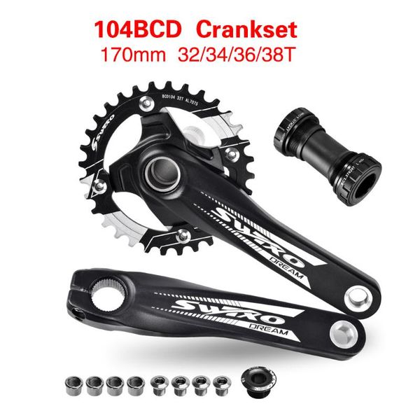 

bike heels & chainwheels swtxo 104bcd crankset pedivela bielas mtb bicycle parts coroa pedevela crank vielas para manivela bicicleta ko