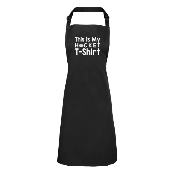 

This is my Hockey T-Shirt Mens Womens Apron, White;black
