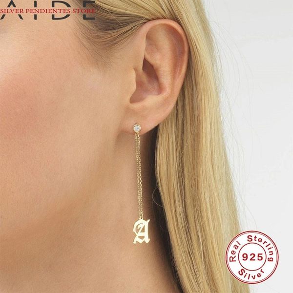 

sterling silver ins all-match 26 letter chain trendy earrings 2021 mini gold stud for women aretes de mujer, Golden;silver