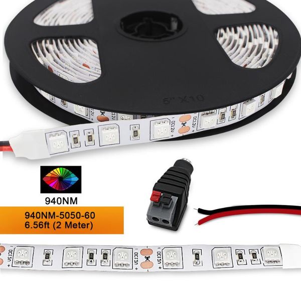 

strips 1m 2m 5m dc12v smd led light strip infrared flexible high cri 850nm 940nm 60leds/m 14.4w/m for home non-waterproof