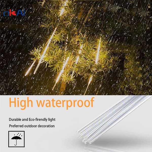 

strings solar powered supply led meteor shower rain string lights waterproof light water droplets festival outdoor wedding decor lamp