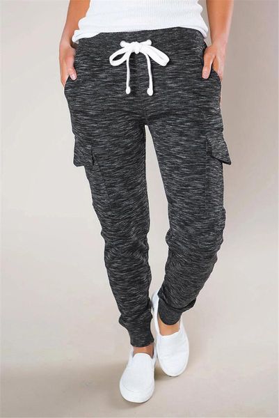 

women's pants & capris cotton pencil multi poeckets solid color mid waist trousers autumn winter womens clothes, Black;white