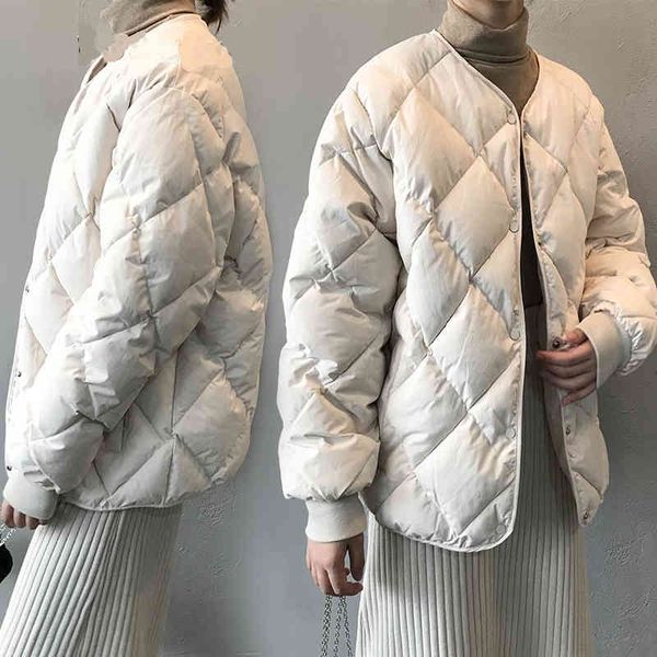 

women's wool & blends autumn winter argyle woman parkas jackets down cotton short coat loose casual long sleeve fashion femme vest, Black