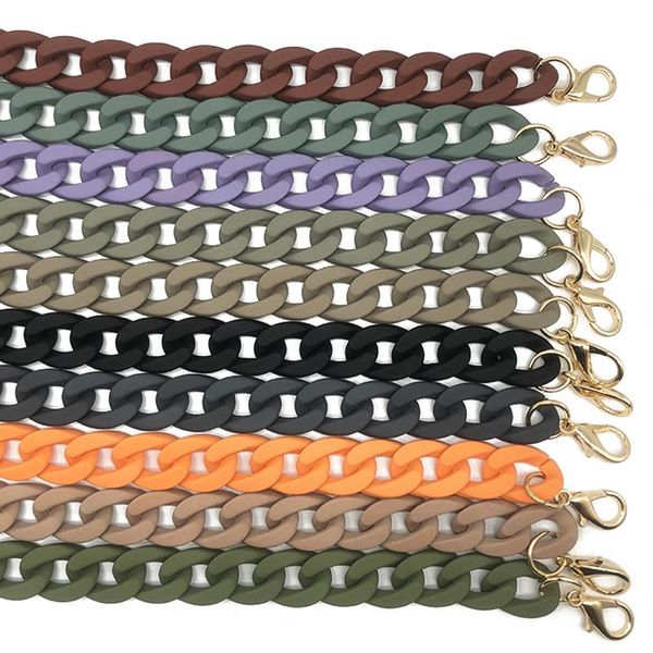 

bag parts & accessories 1pc trendy detachable shoulder strap acrylic resin chain handles replacement solid color wide, Black