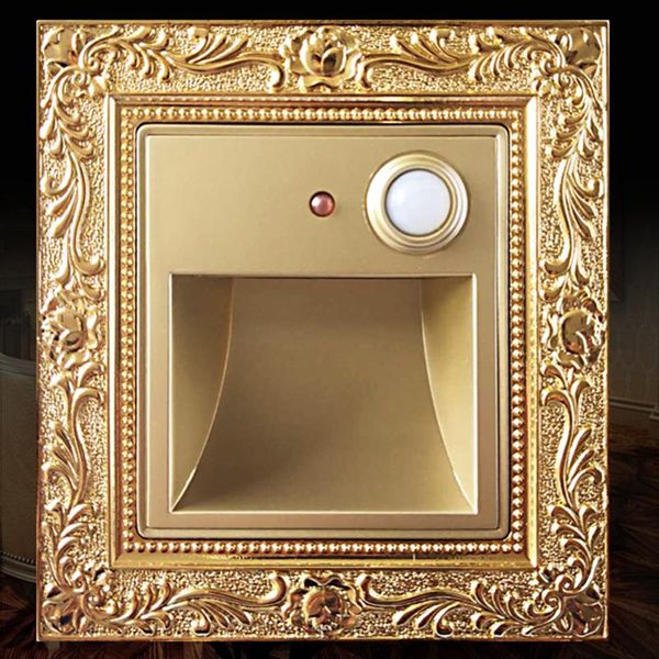 

wall lamp led copper+24k gold-plated light pir motion sensor recessed stair sitting room stairway corridor step